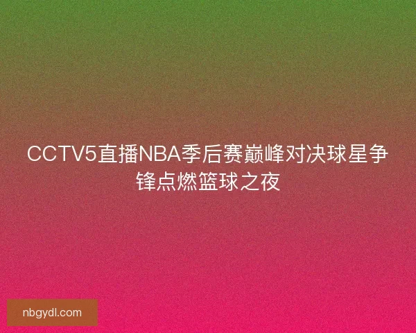 CCTV5直播NBA季后赛巅峰对决球星争锋点燃篮球之夜